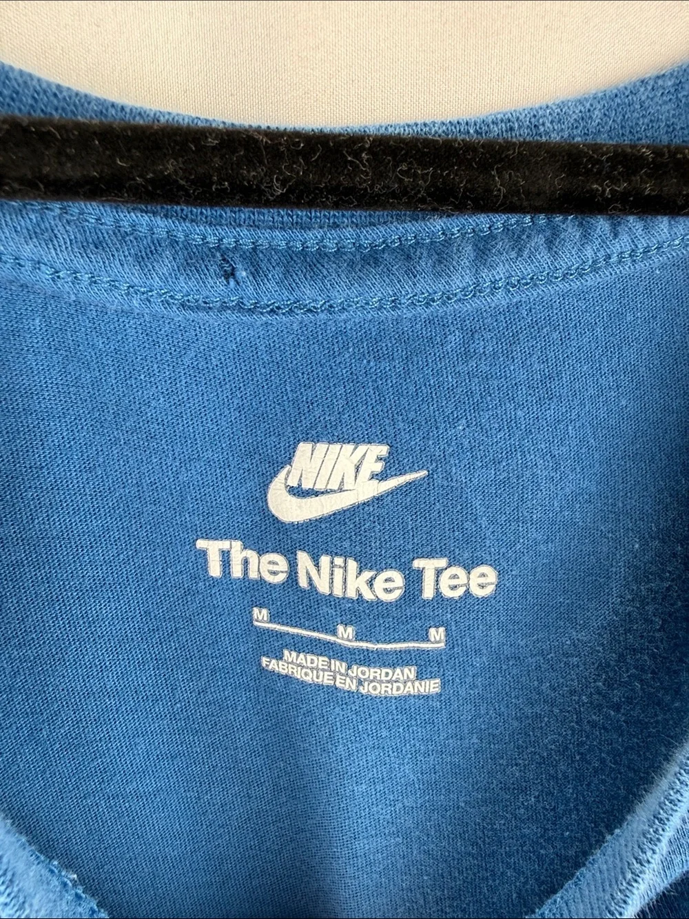 Nike The Nike Tee Men’s Size M Blue Short-Sleeve Tee with Red and Yellow Logos